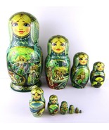 Matryoshka Nesting Dolls 9.8&quot; 10 Pc., Mermaid Fairytale Hand Made Russia... - £477.03 GBP