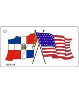 Dominican Republic USA Crossed Flags Novelty Key Chain - $16.34 CAD
