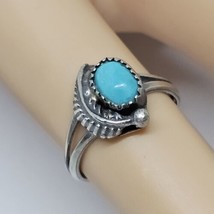 925 Sterling Silver - Southwestern  Turquoise Stone Ring Size  5.25 - £27.93 GBP