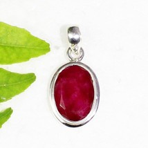 925 Sterling Silver Natural Ruby Necklace Handmade Jewelry Birthstone Necklace - £29.13 GBP