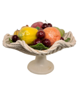 Twisted Rope Look Ceramic Pedestal Fruit Basket  Style of Bassano Made i... - $25.54 CAD