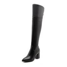 QUTAA 2021 Women Over The Knee High Boots Elegant Black Fashion Women Shoes Plat - £55.66 GBP