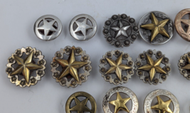 Western Saddle Horse Belt Tack Ranger Star Conchos Screw Back Button Lot image 5