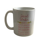 Social Worker Floral Ceramic Mug w Inspirational Quote Coffee Tea Cowork... - $12.16