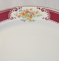 Vintage Homer Laughlin Platter Flowers Maroon Band 13.5&quot;x10.75&quot; - £9.75 GBP