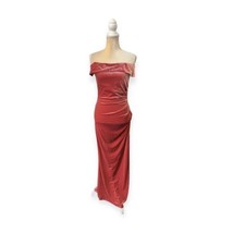 DB Studio Velvet Maxi Dress Size 6 Pink Off The Shoulder - £47.76 GBP