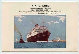 Chichibu Maru California Orient Service Abstract of Log 1931 NYK Line Sunk 1943 - $57.42