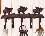 Cast Iron Country 3 Angel Winged Pigs Hog Heavens 5 Peg Wall Coat Hooks ... - $32.99