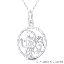 Crab Cancer Zodiac Sign Boho Sealife Animal Charm Pendant in 925 Sterling Silver - £22.92 GBP+