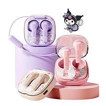 Kuromi Kitty Wireless Bluetooth 5.4 Earphones Clear Case Mic Built-In Gi... - $22.50
