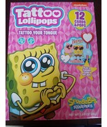 Valentines Day Spongebob Tattoo Lollipops W 12 Cards &amp; Pops-Tattoo Your ... - €18,32 EUR
