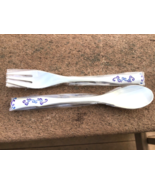 GUILLOCHE Enamel 800 Silver Fork Spoon Set Orig. Case Sealed Plastic Nev... - $363.45 CAD