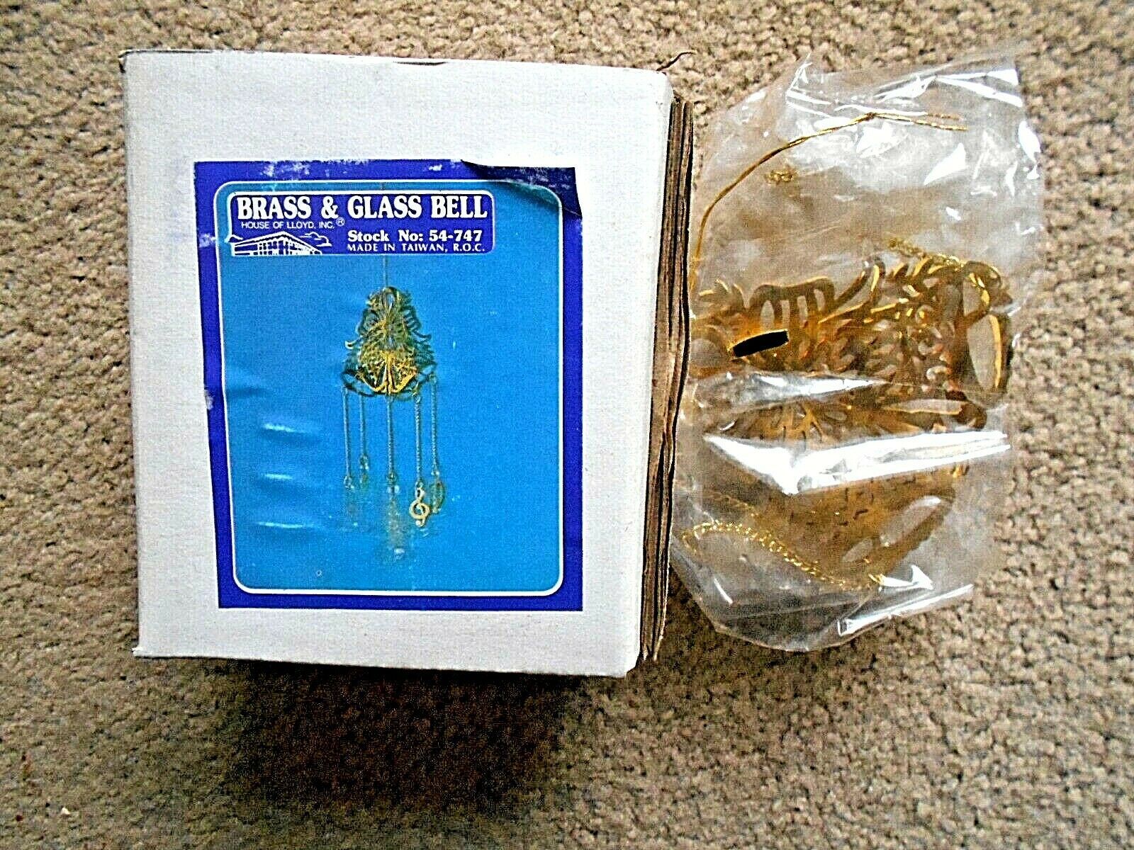 Brass &amp; Glass Bell Windchime #54-747 by House of Lloyd - $6.92