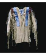 Men Western Wear Traditional Style Warrior Shirt Suede Leather Beaded &amp; ... - $128.70+