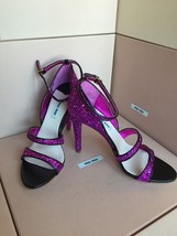 New Miu Miu by PRADA Open Toe Fuchsia Glitter Heels 39 Women&#39;s Sandels S... - $349.99