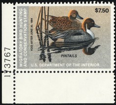 RW50, Mint NH $7.50 Duck With Large Color Shift Error - Stuart Katz - $125.00
