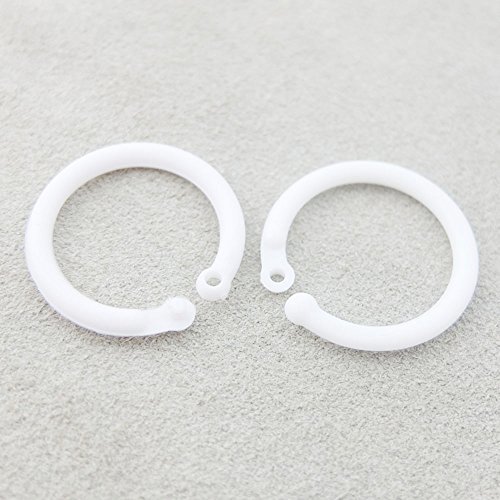 Bluemoona 50 PCS - Plastic Loose Leaf Hinge Snap Ring For Clip O Dee Ring Gate K