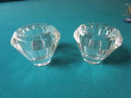 Compatible with Lenox Candle Holders Crystal Compatible with Diamond Sha... - £27.67 GBP