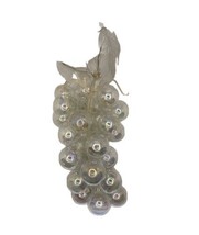 Vtg Ornament Grapes Clear Iridescent Hard Plastic Beads Christmas Floral Pick - £6.38 GBP