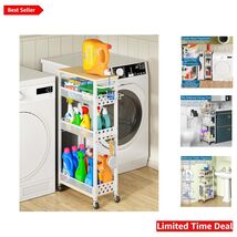 Versatile Metal Kitchen Storage Cart - 4-Tier Rolling Organizer with Wheels - $101.92