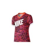 Nike Youth Girl&#39;s Legend Top Leopard Print V-Neck S/Sleeve T-Shirt, Crim... - $282.06 MXN