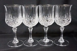 4 LONGCHAMP Water Goblets Cristal d Arques-Durand Bar Glasses~8 oz - £20.35 GBP