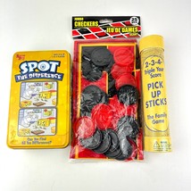 Fun Toy Lot: Spot the Difference Game, Checkers + Pick Up Sticks. Good C... - $17.81