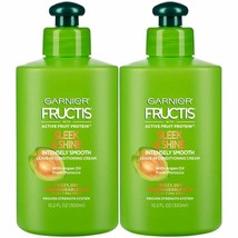 2 PACK GARNIER FRUCTIS INTENSELY SLEEK &amp; SHINE SMOOTH LEAVE-IN CONDITION... - $20.79