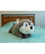 Gray Shiba Inu Husky dog pillow - $44.55