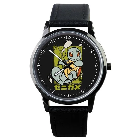   Gengar Squirtle Waterproof Black Watch Women Man Cute  Wrist Watch Student Bir - £98.00 GBP