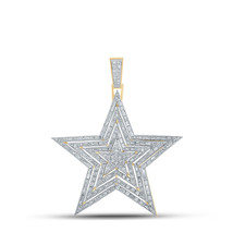 10kt Yellow Gold Mens Baguette Diamond Star Charm Pendant 3 Cttw - £1,721.89 GBP