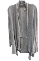 RXB Sweater Wrap Gray Shawl Collar Soft Cozy Knit Ribbed Women Size L Lo... - £16.51 GBP