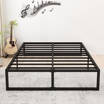 Strong Mattress Foundation, 14-Inch King Bed Frame, Black, Easy To Assem... - £91.46 GBP