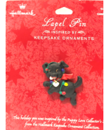 Hallmark BLACK LABRADOR Tangled in Christmas Lites Vintage Pin NEW - €6,82 EUR