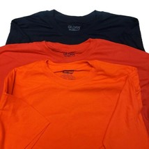 Pack of 3 Gildan Mens DryBlend 50/50 T-Shirts Solid Colors Red Orange Na... - $12.80