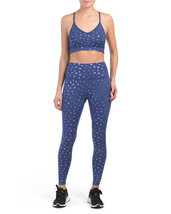 NWT Scorpio Sol Navy Foil Star Leggings XS &amp; Sports Bra S Set - $49.00