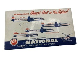 National Airline Of The Stars Flyer Advertisement Card Flight Airlines C... - £7.86 GBP