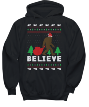 Sasquatch Big Foot Believe Ugly Christmas Sweater  - Hoodie - £30.78 GBP+