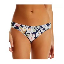 Jessica Simpson Side Tab Hipster Bikini Bottom Navy Blue Floral Size M New - $19.75