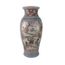 12.5&quot; Meiji Period Japanese Satsuma vase with Raised Moriage decoration - £463.53 GBP