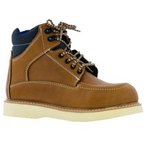 Mens Honey Brown Work Wear Boots Real Leather Lace Up Soft Toe Botas Trabajo - £48.70 GBP