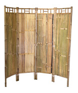 Bamboo 4-Panel Screen Tiki Room Divider Patio Deck or Interior - $367.80 CAD