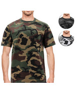 Men&#39;s Classic Crewneck Camouflaged Pattern Shirt Lightweight Army T-shirt - £15.91 GBP