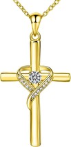 925 Sterling Silver Cross Necklace for Women Large Gold Cross Dainty Bir... - £83.64 GBP