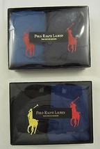 2 RALPH LAUREN POLO SIZE S M BLACK BLUE COTTON WOVEN BOXERS IN GIFT BOX NWT - £26.63 GBP