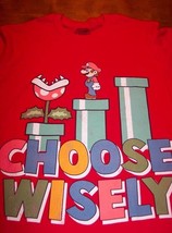 Vintage Style Nintendo Super Mario Bros. Choose Wisley T-Shirt Mens Medium New - £15.58 GBP