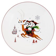 Disney Parks Mickey Minnie Reindeer Christmas Dinner Plate - £29.92 GBP