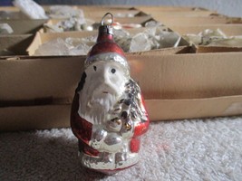 Vintage Santa Claus Christmas Tree Blown Glass Ornament 2.5&#39;&#39; Germany An... - £27.25 GBP