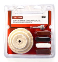 8pc CRAFTSMAN BUFFING WHEEL PAD COMPOUND EMERY ROUGE &amp; MANDREL SET 93579 - £30.36 GBP