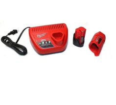 Milwaukee 50-59-2425 M12  2.0Ah Battery W/Charger &amp; Holder - £50.73 GBP